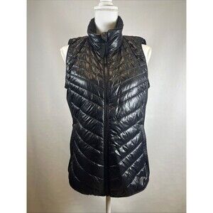 Workshop Republic Clothing Women's Black Quilted Puffer Vest Full-Zip High Neck